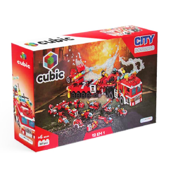 Blocos de Montar - 12-1 - Cubic City Bombeiro - Resgate - 557 peças