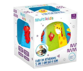 Cubo de Atividade 5 em 1 Com Luz e Som